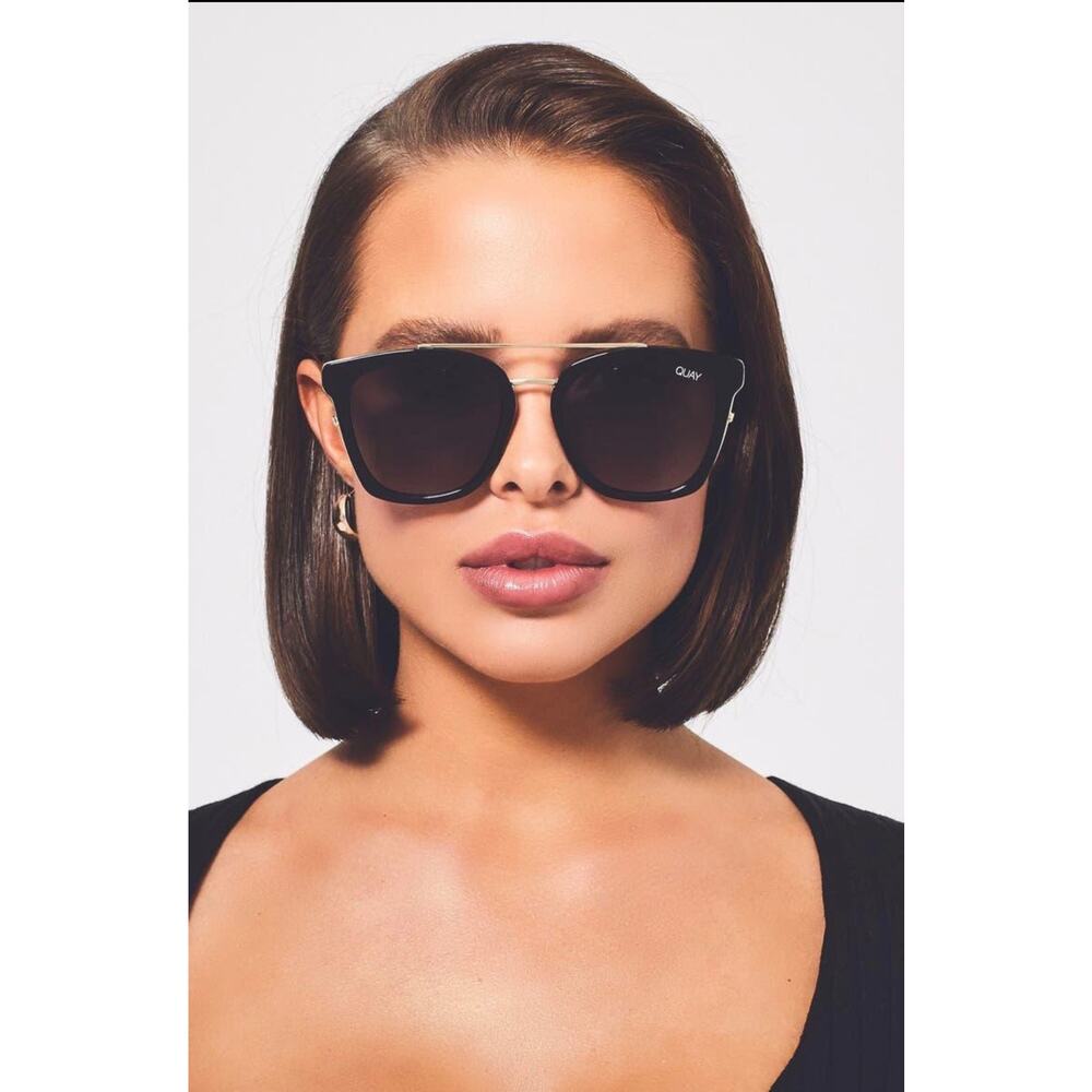 QUAY Sweet Dreams Sunglasses Black Square Oversized UV